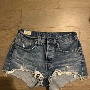 Levi's Blue Jean Shorts Distressed Cutoff Style